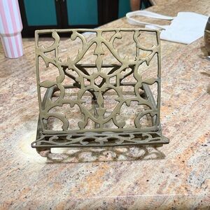 Decorative Brass Metal Bible/ Cook Book/ Recipe Book Holder
